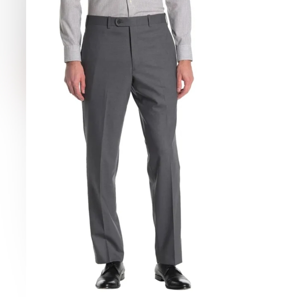 New! JB Britches Men's Dress Pant Mid-rise Top Regular Fit Gray Color Size 30x32